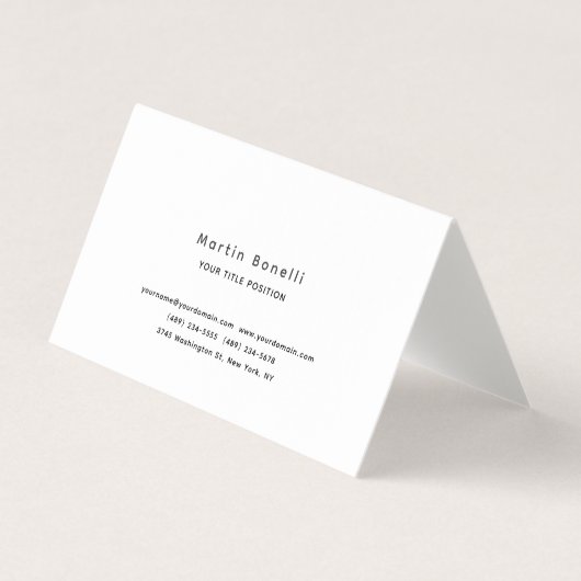 Linen Unique Classical Simple Black White Visitekaartje (Voorkant)