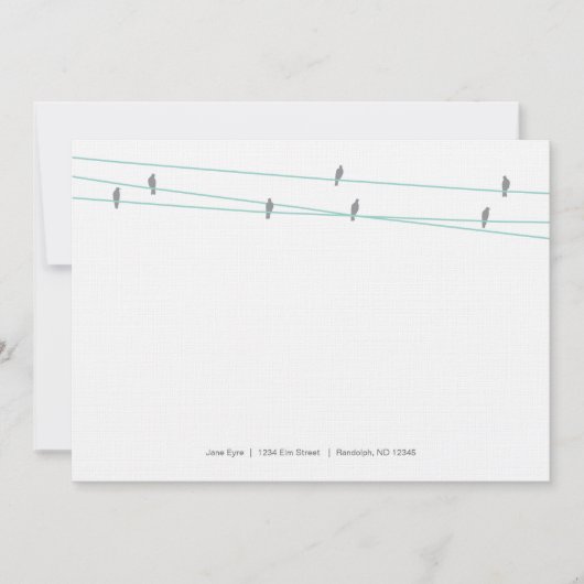 Linen vogels op een kaart van de draadnoot notitiekaartje (Voorkant)