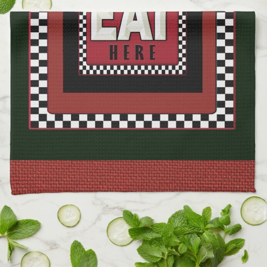 Linen Watch Retro Sign Kitchen Towelen Theedoek (Gevouwen)