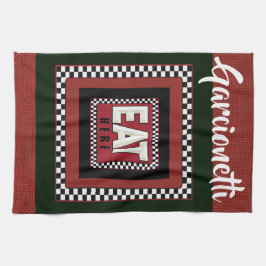 Linen Watch Retro Sign Kitchen Towelen Theedoek