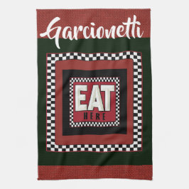 Linen Watch Retro Sign Kitchen Towelen Theedoek