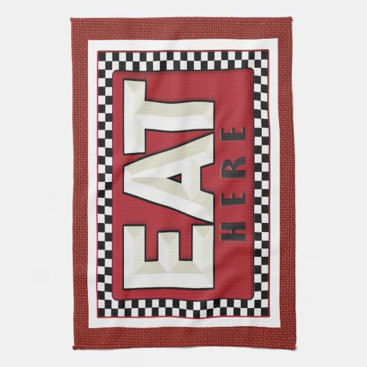 Linen Watch Retro Sign Kitchen Towelen Theedoek (Verticaal)