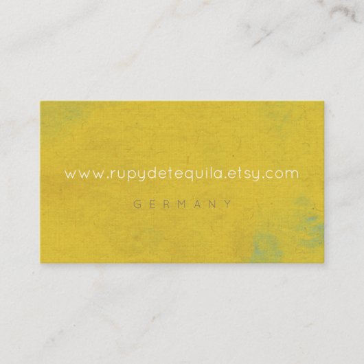 Linen Waterverf art Yellow Paint Colorful Visitekaartje (Voorkant)