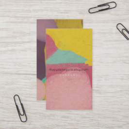 Linen Waterverf art Yellow Paint Colorful Visitekaartje