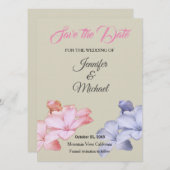 Linen Wedding Professional Classical Floral Save The Date (Voorkant / Achterkant)