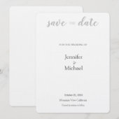 Linen Wedding Professional Minimalist Modern Plain Save The Date (Voorkant / Achterkant)