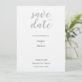 Linen Wedding Professional Minimalist Modern Plain Save The Date (Staand voorkant)
