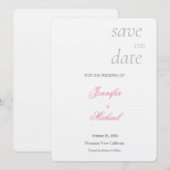 Linen Wedding Professional Minimalist Modern Plain Save The Date (Voorkant / Achterkant)
