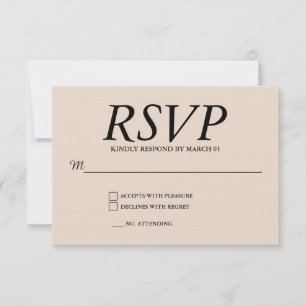 Linen Wedding RSVP Antwoord Modern