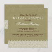 Linen & White Lace Vrijgezellenfeest Invite Kaart (Voorkant / Achterkant)