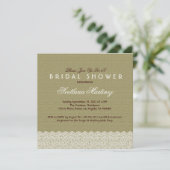 Linen & White Lace Vrijgezellenfeest Invite Kaart (Staand voorkant)