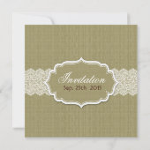 Linen & White Lace Vrijgezellenfeest Invite Kaart (Achterkant)