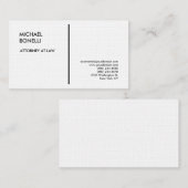 Linen White Professionele moderne advocaat bij de  Visitekaartje (Voorkant / Achterkant)
