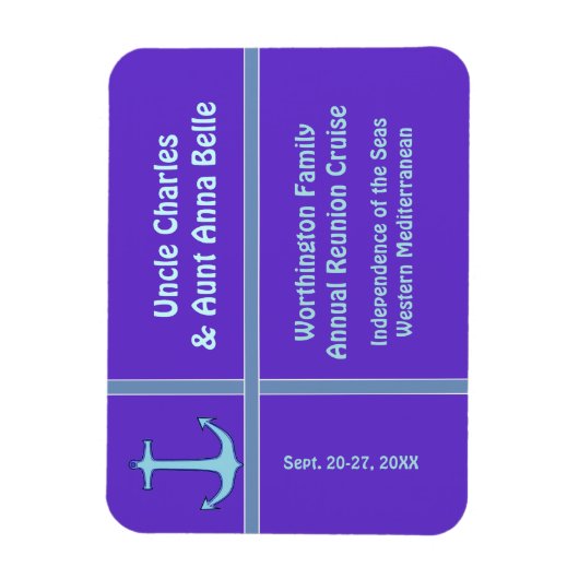 Liner Anchor Paarse Cabin Deurmarkering Magneet (Verticaal)