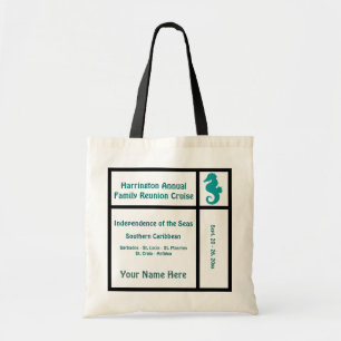 Liner Blauwgroen Seahorse Custom Cruise Tote Bag