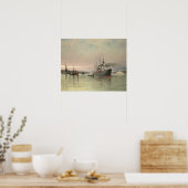 Liner en andere verzending vóór het standbeeld van poster (Keuken)