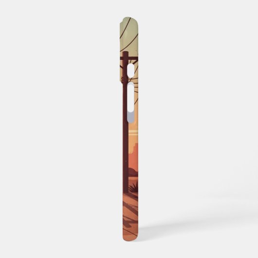 Lines Into Distance iPhone 16 Hoesje (Linkerkant)