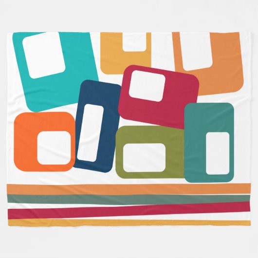 Lines & Rectangles Fleece Deken (Voorkant (Horizontaal))