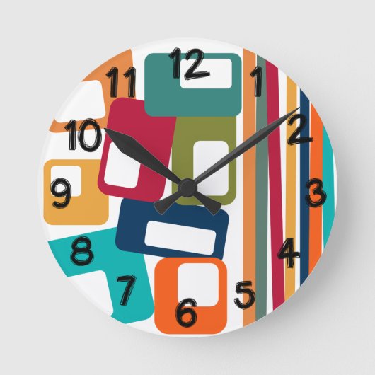 Lines & Rectangles Ronde Klok (Voorkant)
