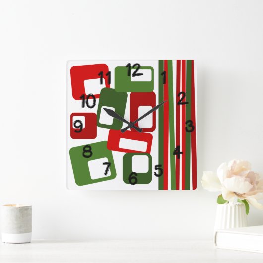Lines & Rectangles Vierkante Klok (Huis)