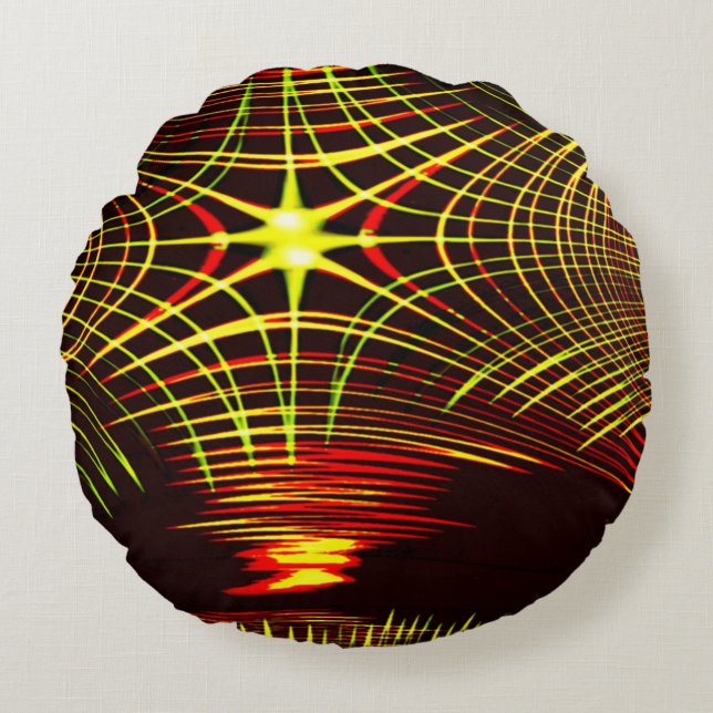 Lines that repeat in wave and light effect? rond kussen (Voorkant)