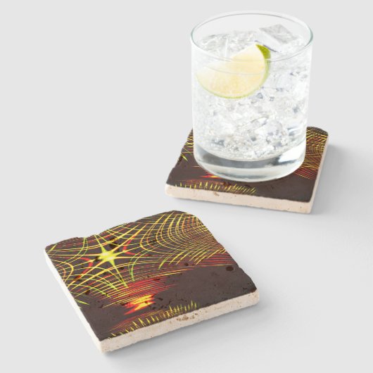 Lines that repeat in wave and light effect? stenen onderzetter (Zijkant)