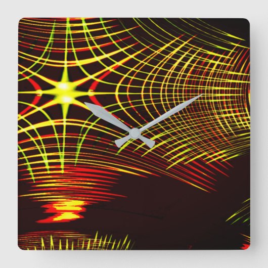 Lines that repeat in wave and light effect? vierkante klok (Voorkant)