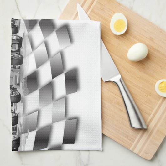 Lineup-scharnige Sprint-auto's starten Theedoek (Quarter Fold)