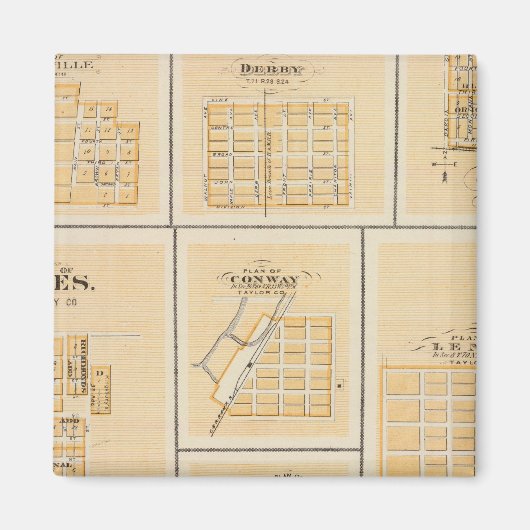 Lineville, Derby, Glidden, Ames, Conway Magneet (Voorkant)