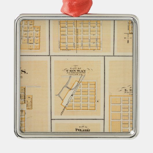 Lineville, Derby, Glidden, Ames, Conway Metalen Ornament (Voorkant)