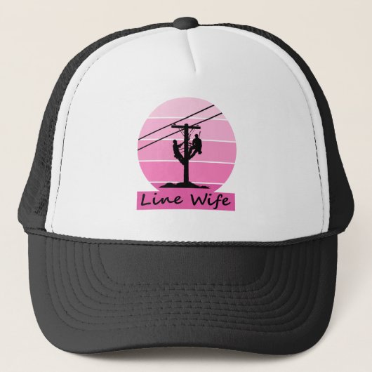 Linewomen Pink Retro Sunset Trucker Pet (Voorkant)