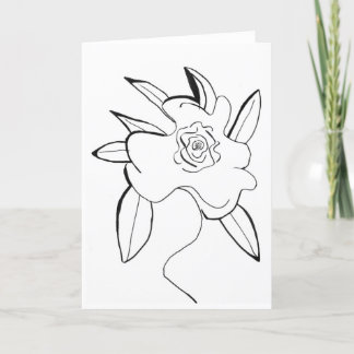Linework Bloem Gevouwen Dank u Kaart