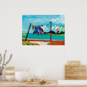 linge dans la brise poster (Keuken)