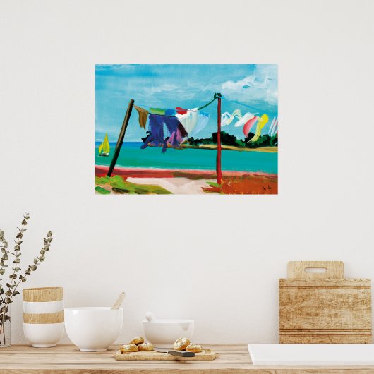 linge dans la brise poster (Keuken)