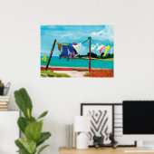 linge dans la brise poster (Thuiskantoor)