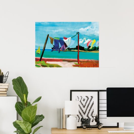 linge dans la brise poster (Thuiskantoor)