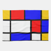 Linge huis in Mondrian-stijl Theedoek (Horizontaal)