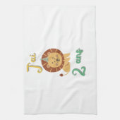 Linge ik ben 2 jaar - Lion's verjaardagscadeau Theedoek (Verticaal)