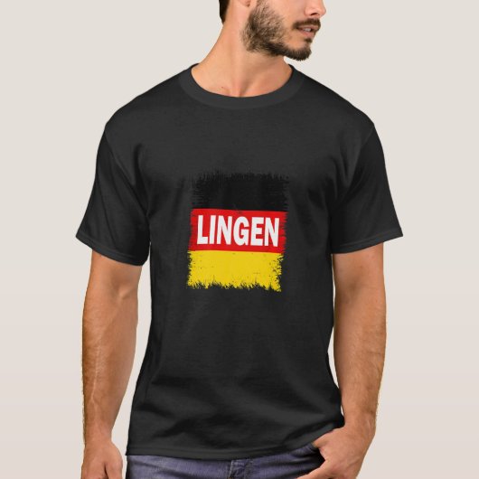 Lingen Duitsland met Duitse vlag T-shirt (Voorkant)