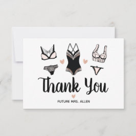 Lingerie Bachelorette Bruiloftsfeest Platte Dankje Bedankkaart