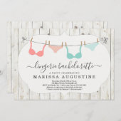 Lingerie Bachelorette-feest - Rustieke waslijn Kaart (Voorkant / Achterkant)