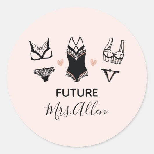 Lingerie Bachelorette Feeststickers Ronde Sticker (Voorkant)