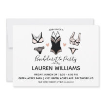 Lingerie Bachelorette partijuitnodiging
