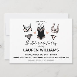 Lingerie Bachelorette partijuitnodiging Kaart