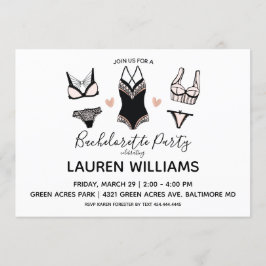 Lingerie Bachelorette partijuitnodiging Kaart