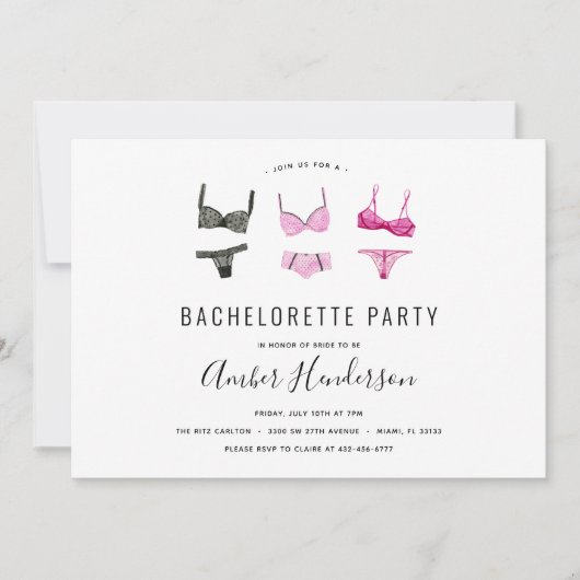 Lingerie Bachelorette Party Kaart (Voorkant)