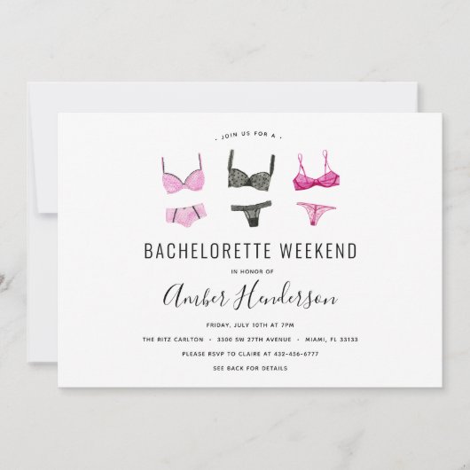 Lingerie Bachelorette Reisplan Kaart (Voorkant)