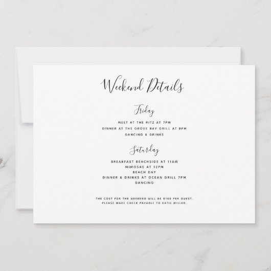 Lingerie Bachelorette Uitnodiging voor routebeschr (Achterkant)