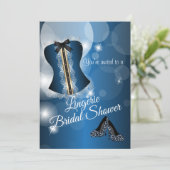 Lingerie Blue Vrijgezellenfeest Party Kaart (Staand voorkant)