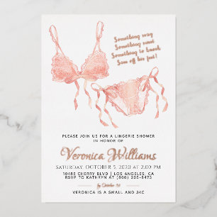 Lingerie Blush Bruidsfeest Folie Uitnodiging